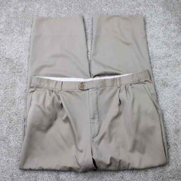 Zanella Alter Dress Pants Mens 40 Beige 100% Wool Flat Front Lined 30" inseam - Picture 1 of 12